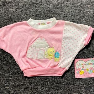 Vintage Little Girls Pullover Top 18 Months Little By Little Tee Butterfly Vtg